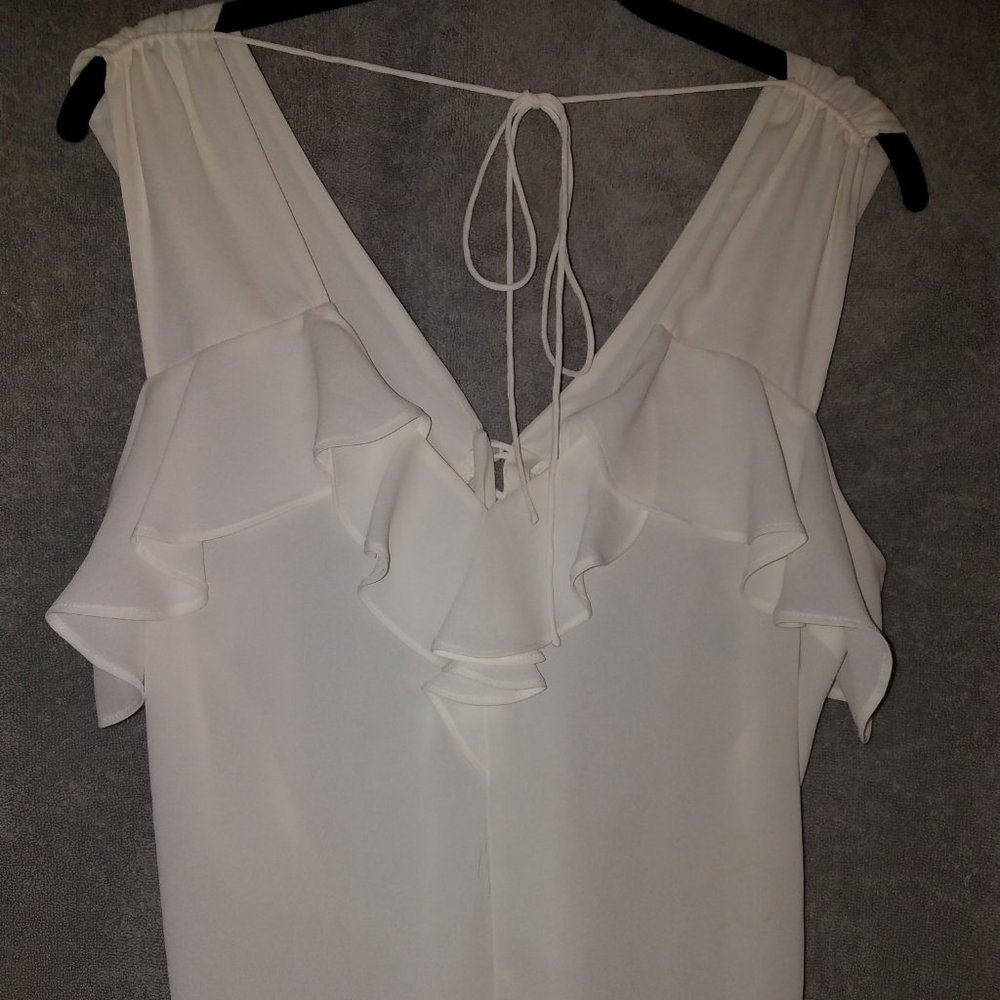 Express White Ruffle Tank Top - Picture 4 of 8
